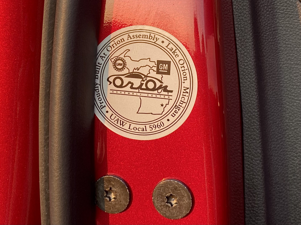 UAW-made sticker on 2022 Chevy Bolt EV